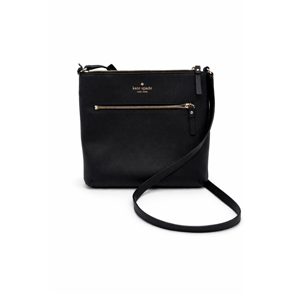 Kate Spade‎ New York Black Saffiano Leather Crossbody Bag Gold Hardware